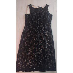 Tahari Black Sequence Cocktail Dress
